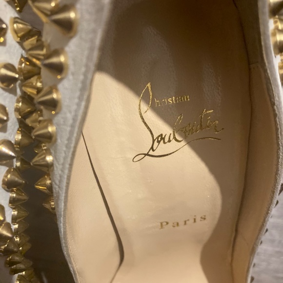 100% Authentic Christian Louboutin Multicolor Spiked Peeptoe Heels - Picture 5 of 7